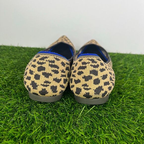 Rothy's The Point Leopard Cheetah Animal Print Ballet Flat Shoes Size 7 - Picture 2 of 8